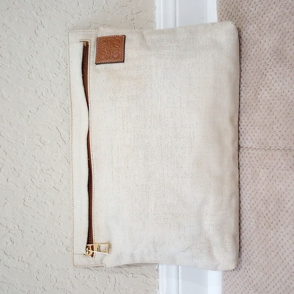 Loewe Anagram Canvas & Suede Clutch - Picture 11 of 11